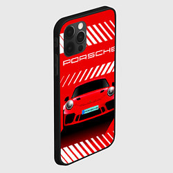 Чехол для iPhone 12 Pro Max PORSCHE ПОРШЕ RED STYLE, цвет: 3D-черный — фото 2