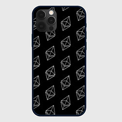 Чехол для iPhone 12 Pro Max ETHEREUM ЭФИРИУМ УЗОР, цвет: 3D-черный