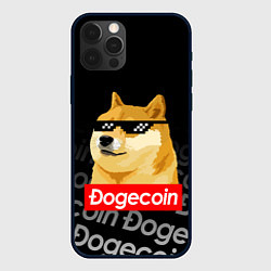 Чехол для iPhone 12 Pro Max DOGECOIN DOGE ДОГИКОИН, цвет: 3D-черный