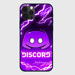 Чехол для iPhone 12 Pro Max DISCORD ДИСКОРД МОЛНИЯ, цвет: 3D-черный