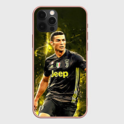 Чехол для iPhone 12 Pro Max Cristiano Ronaldo Juventus, цвет: 3D-светло-розовый