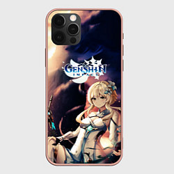 Чехол для iPhone 12 Pro Max Genshin Impact Lumine, цвет: 3D-светло-розовый