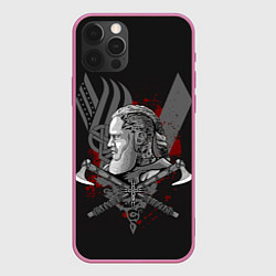 Чехол для iPhone 12 Pro Max Vikings Art, цвет: 3D-малиновый