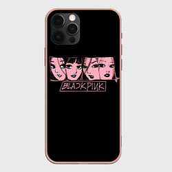 Чехол для iPhone 12 Pro Max Black Pink Art, цвет: 3D-светло-розовый