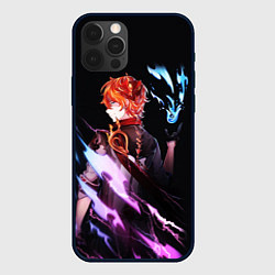 Чехол для iPhone 12 Pro Max ТАРТАЛЬЯ - GENSHIN IMPACT NEON, цвет: 3D-черный