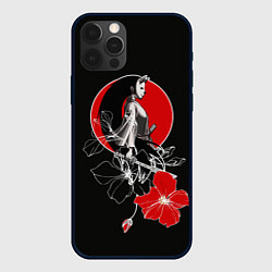 Чехол для iPhone 12 Pro Max Девушка-кошка-самурай, цвет: 3D-черный