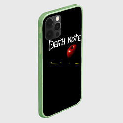 Чехол для iPhone 12 Pro Max Death Note яблоко и ручка, цвет: 3D-салатовый — фото 2