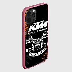 Чехол для iPhone 12 Pro Max KTM MOTORCYCLES КТМ МОТОЦИКЛЫ, цвет: 3D-малиновый — фото 2