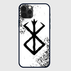 Чехол для iPhone 12 Pro Max БЕРСЕРК logo чб, цвет: 3D-черный