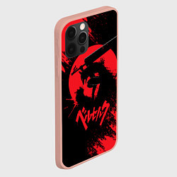 Чехол для iPhone 12 Pro Max BERSERK red краска, цвет: 3D-светло-розовый — фото 2