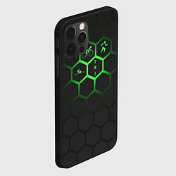 Чехол для iPhone 12 Pro Max Триатлон спортсмены, цвет: 3D-черный — фото 2