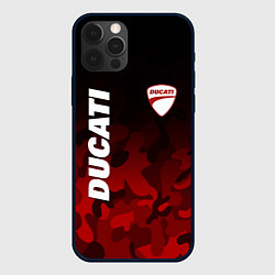 Чехол для iPhone 12 Pro Max DUCATI ДУКАТИ КАМУФЛЯЖ, цвет: 3D-черный