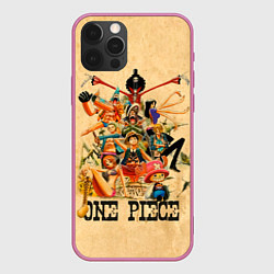 Чехол для iPhone 12 Pro Max One Piece пираты Соломенной Шляпы, цвет: 3D-малиновый