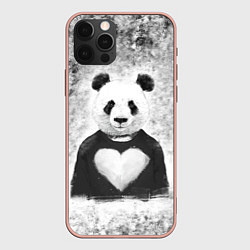 Чехол iPhone 12 Pro Max Панда Любовь Сердце Меланж