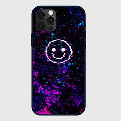 Чехол для iPhone 12 Pro Max GLITCH SMILE ГЛИТЧ СМАЙЛ, цвет: 3D-черный