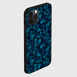 Чехол для iPhone 12 Pro Max Синий полигональный паттерн, цвет: 3D-черный — фото 2