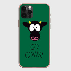 Чехол для iPhone 12 Pro Max Go Cows, цвет: 3D-светло-розовый