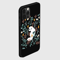 Чехол для iPhone 12 Pro Max Кошечка среди цветов, цвет: 3D-черный — фото 2