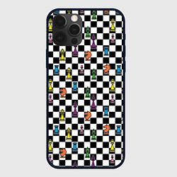 Чехол для iPhone 12 Pro Max Яркая шахматная доска, цвет: 3D-черный
