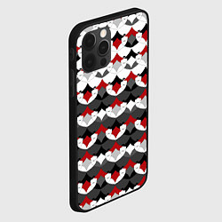 Чехол для iPhone 12 Pro Max Абстрактный красно-серый узор, цвет: 3D-черный — фото 2