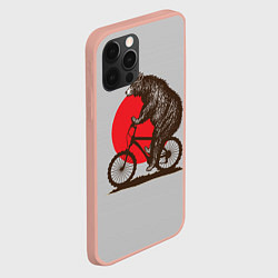 Чехол для iPhone 12 Pro Max Медведь на велосиеде, цвет: 3D-светло-розовый — фото 2