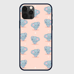Чехол для iPhone 12 Pro Max Слоники, цвет: 3D-черный