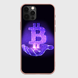 Чехол для iPhone 12 Pro Max BITCOIN IN HAND БИТКОИН, цвет: 3D-светло-розовый