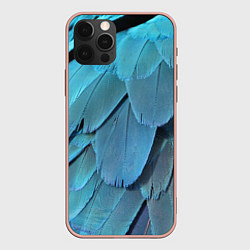 Чехол для iPhone 12 Pro Max Перья попугая, цвет: 3D-светло-розовый