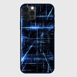 Чехол для iPhone 12 Pro Max Линии неона, цвет: 3D-черный
