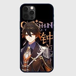Чехол для iPhone 12 Pro Max Чжун Ли, Genshin Impact, цвет: 3D-черный