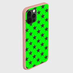 Чехол для iPhone 12 Pro Max Звездный фон зеленый, цвет: 3D-светло-розовый — фото 2