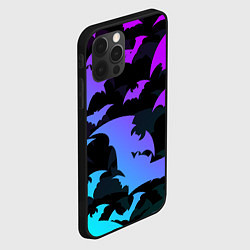 Чехол для iPhone 12 Pro Max ЛЕТУЧИЕ МЫШИ ХЕЛЛОУИН НЕОН HALLOWEEN NEON, цвет: 3D-черный — фото 2