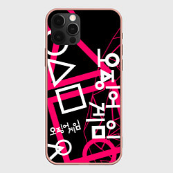Чехол для iPhone 12 Pro Max Игра в кальмара, цвет: 3D-светло-розовый