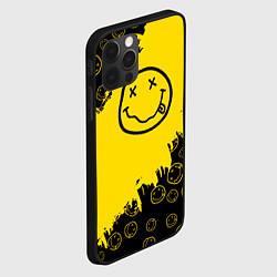 Чехол для iPhone 12 Pro Max Nirvana Smile Нирвана Рваный Паттерн, цвет: 3D-черный — фото 2