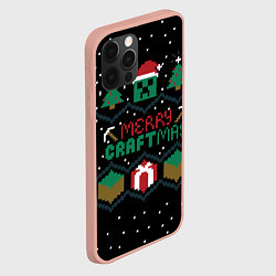 Чехол для iPhone 12 Pro Max MINECRAFT CHRISTMAS, цвет: 3D-светло-розовый — фото 2