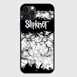 Чехол для iPhone 12 Pro Max Надпись Слипкнот Рок Группа ЧБ Slipknot, цвет: 3D-черный