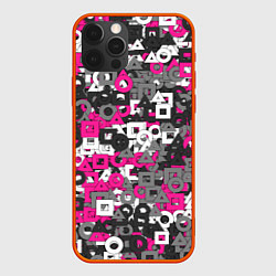 Чехол для iPhone 12 Pro Max Squid Game Camo, цвет: 3D-красный