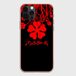 Чехол для iPhone 12 Pro Max Дерево с Чёрный клевером, цвет: 3D-светло-розовый
