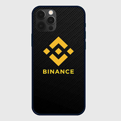 Чехол для iPhone 12 Pro Max БИНАНС ЛОГО CARBON BINANCE LOGO, цвет: 3D-черный