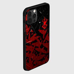 Чехол для iPhone 12 Pro Max БЕРСЕРК КЛЕЙМО ЛОГО СТАЯ ВОРОН, RED CROW, цвет: 3D-черный — фото 2