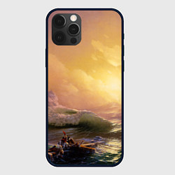 Чехол для iPhone 12 Pro Max Шторм в море девятый вал, цвет: 3D-черный