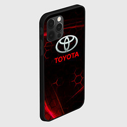 Чехол для iPhone 12 Pro Max Toyota Неоновые соты, цвет: 3D-черный — фото 2