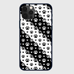 Чехол для iPhone 12 Pro Max Следы от Лап, цвет: 3D-черный