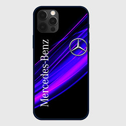 Чехол для iPhone 12 Pro Max MERCEDES-BENZ МЕРСЕДЕС-БЕНЗ ПУРПУРНЫЙ, цвет: 3D-черный