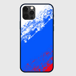 Чехол для iPhone 12 Pro Max Флаг РФ триколор, цвет: 3D-черный