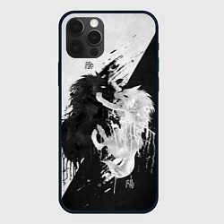 Чехол для iPhone 12 Pro Max ИНЬ ЯНЬ ВОЛКИ ЧЁРНО БЕЛЫЙ, цвет: 3D-черный