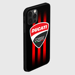 Чехол для iPhone 12 Pro Max DUCATI CARBON LOGO ITALY CONCERN, цвет: 3D-черный — фото 2