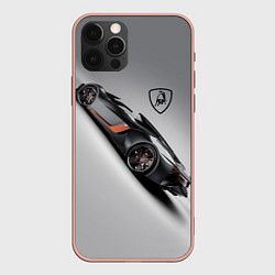 Чехол для iPhone 12 Pro Max Lamborghini - не для всех!, цвет: 3D-светло-розовый