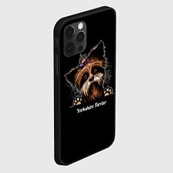 Чехол для iPhone 12 Pro Max Собачка Йоркширский Терьер, цвет: 3D-черный — фото 2