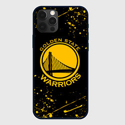 Чехол для iPhone 12 Pro Max GOLDEN STATE WARRIORS? , БРЫЗГИ КРАСОК, цвет: 3D-черный